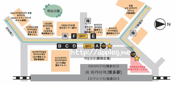 하카타 버스 정류장 총 정리(A / BCD / E / F)